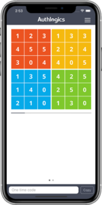Authlogics MFA screenshot: Authlogics MFA PINgrid
