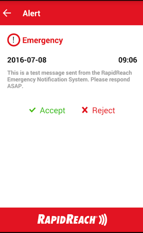 RapidReach ENS WEB alerts