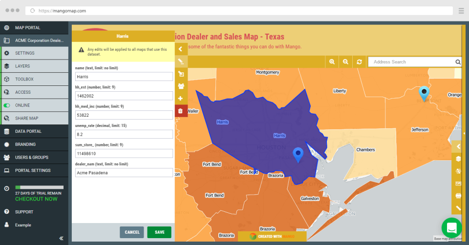 Mango screenshot: Overview