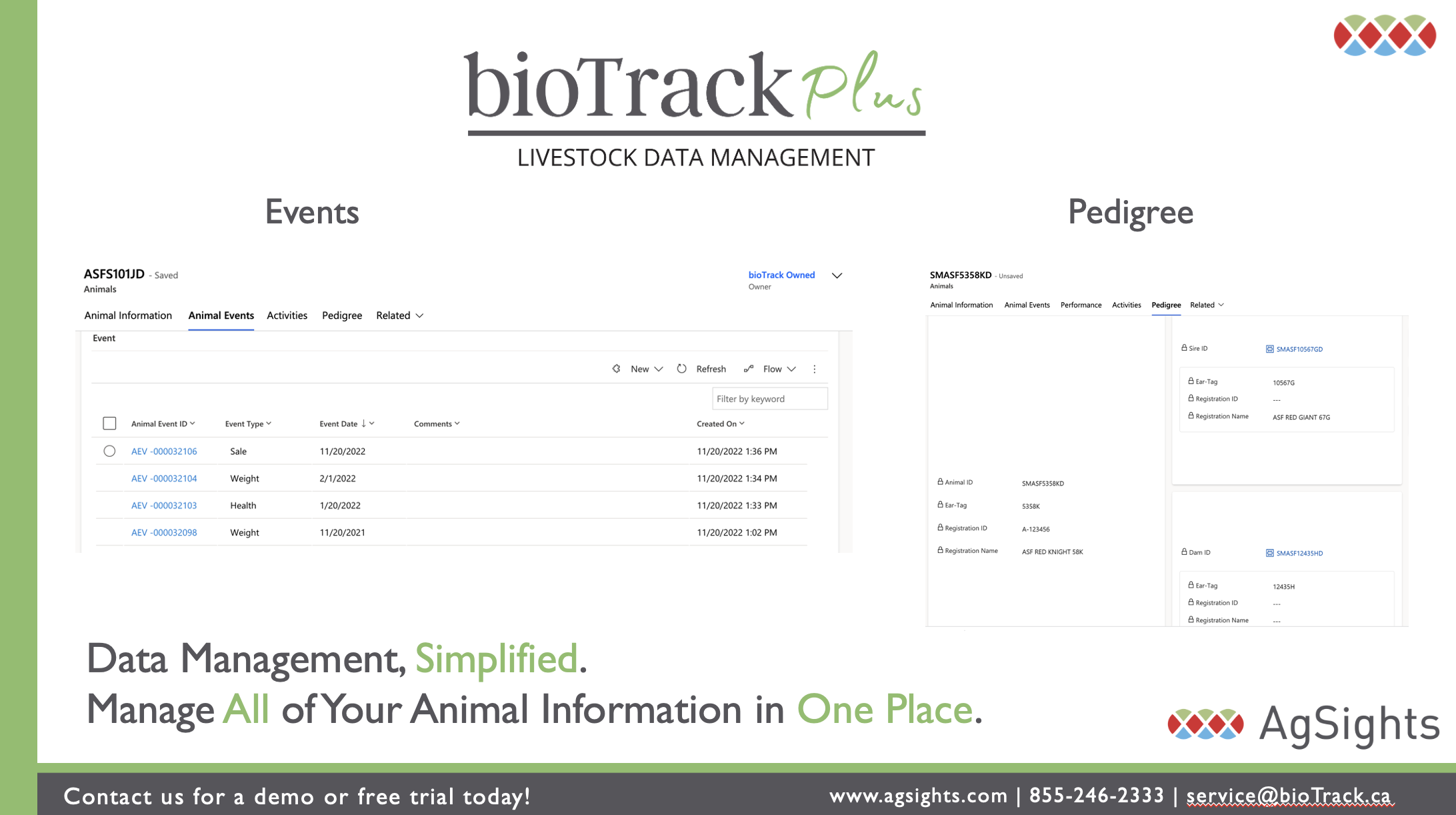 Manage all of your animals information in one place