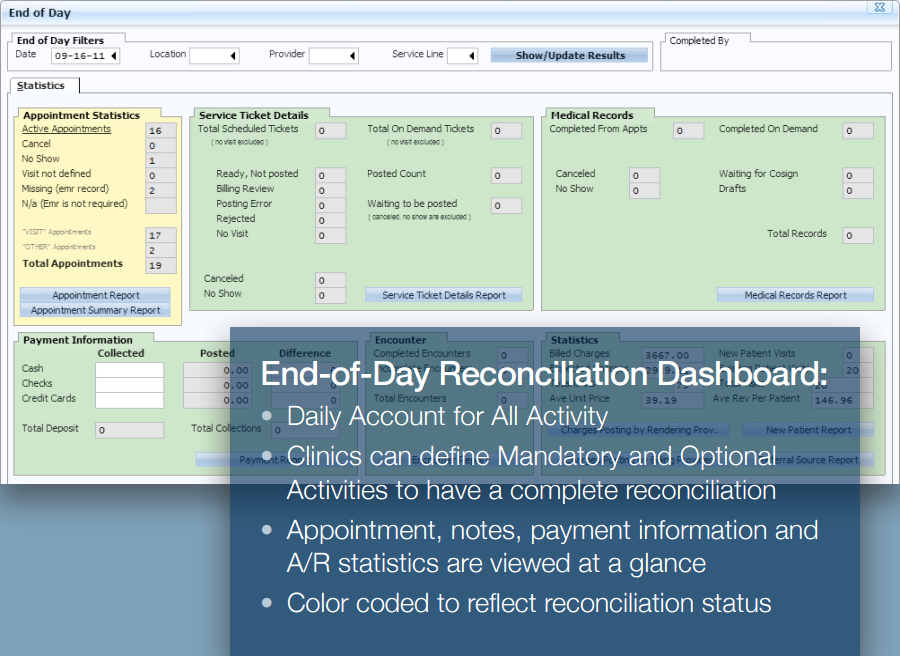 Raintree Systems Software - Reconciliation dashboard