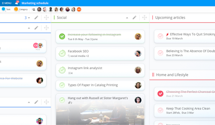 Ayoa screenshot: The 'My Planner' view gives users insight into all of their upcoming tasks