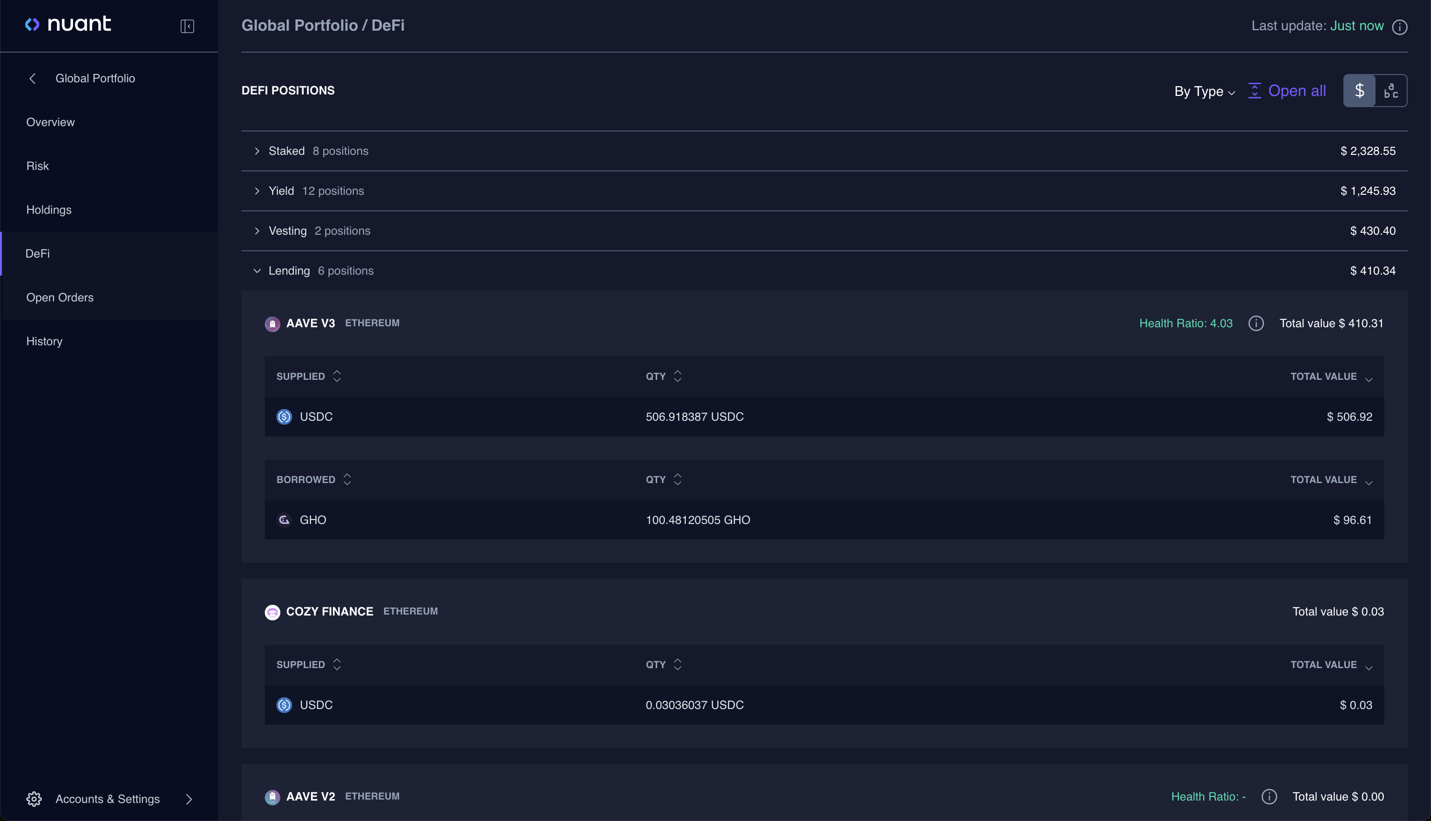 Nuant Portfolio Management System Software - DeFi