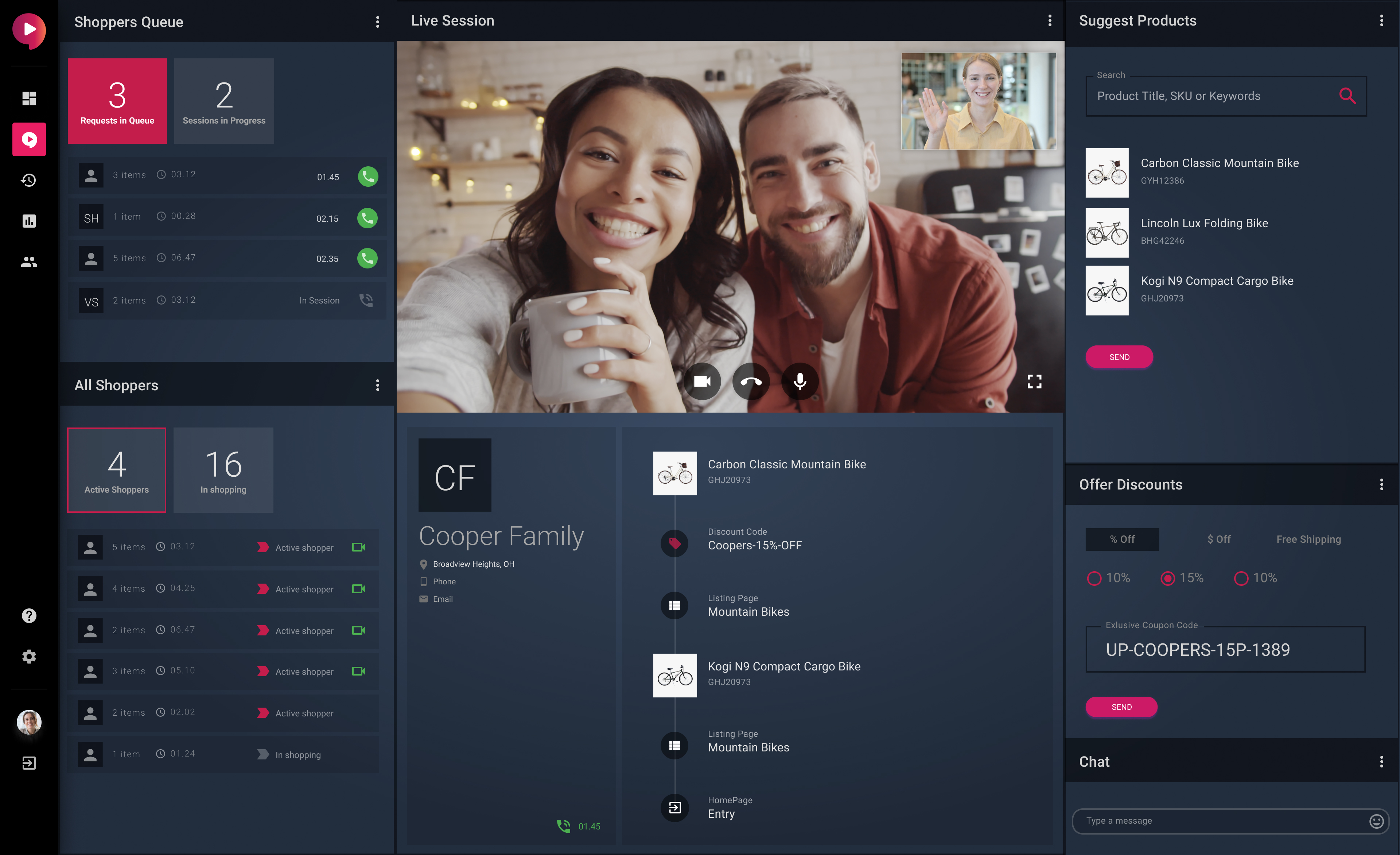 Uptok screenshot: Uptok shopping session workspace