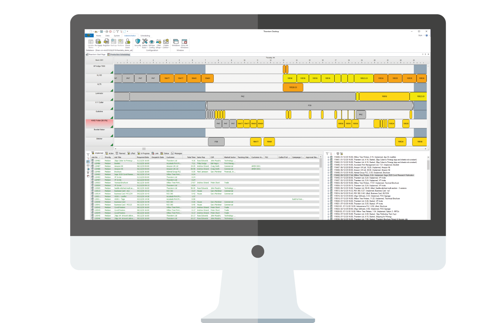 Get full control of production schedules throughout your workflow, allowing your team to manage delivery deadlines, optimize capacity and react to ever-changing demands and priorities.