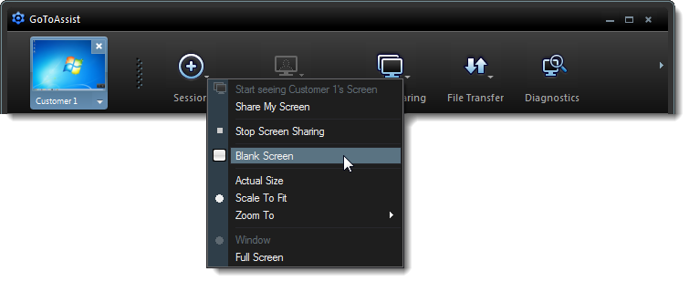 GoToAssist screen sharing