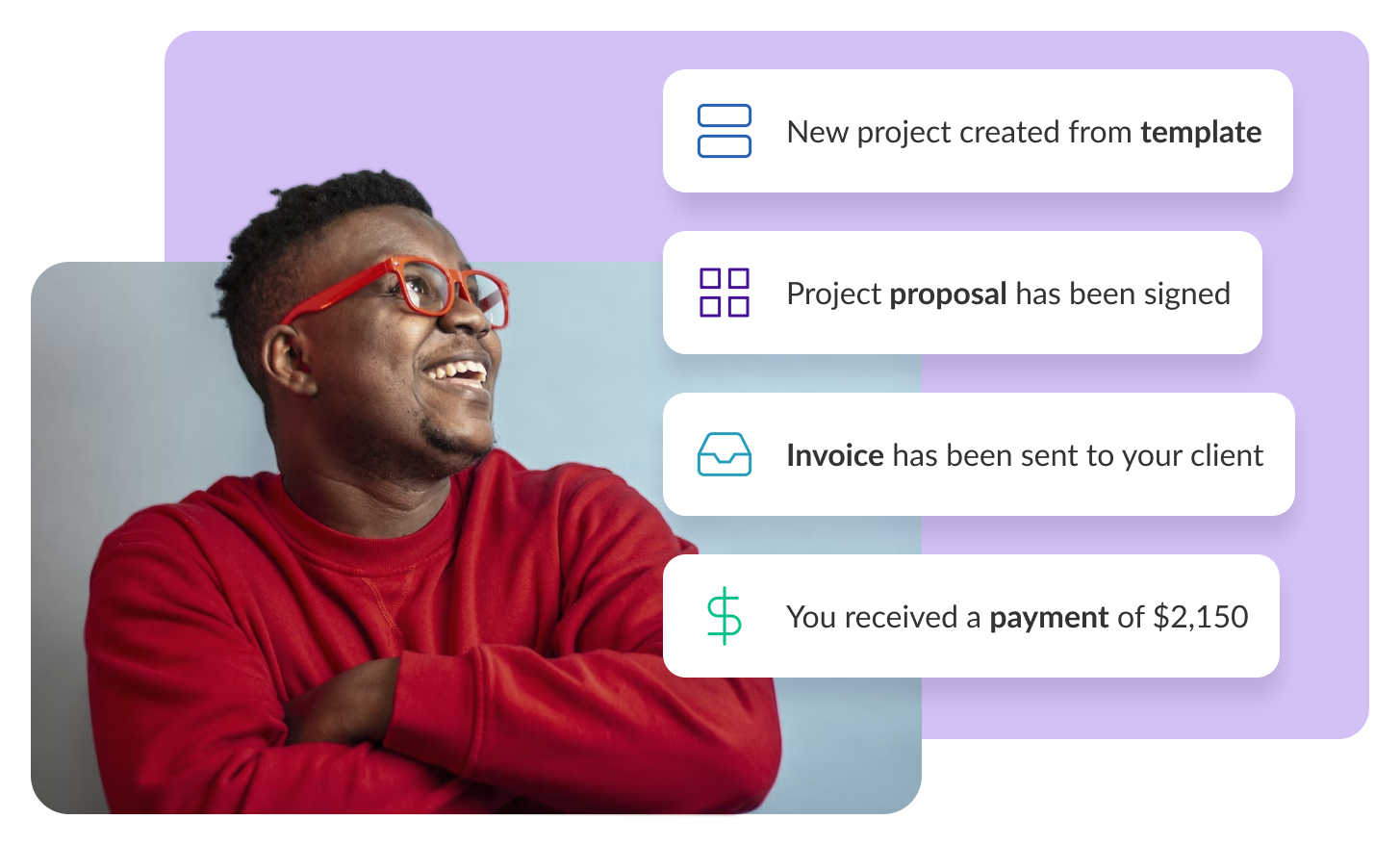 Take your project creation time from hours to minutes with Wethos' scope of work template library. Send proposals with project goals, scopes, and contract terms to clients for signature. Create and send invoices, and get paid seamlessly.