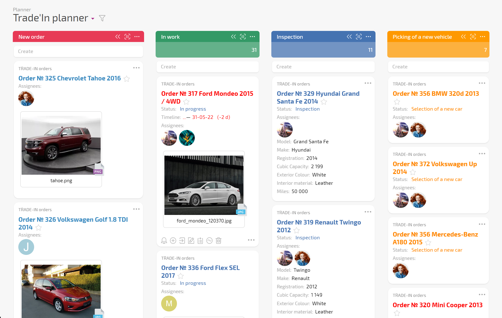 Planfix screenshot: Boards in Planfix 