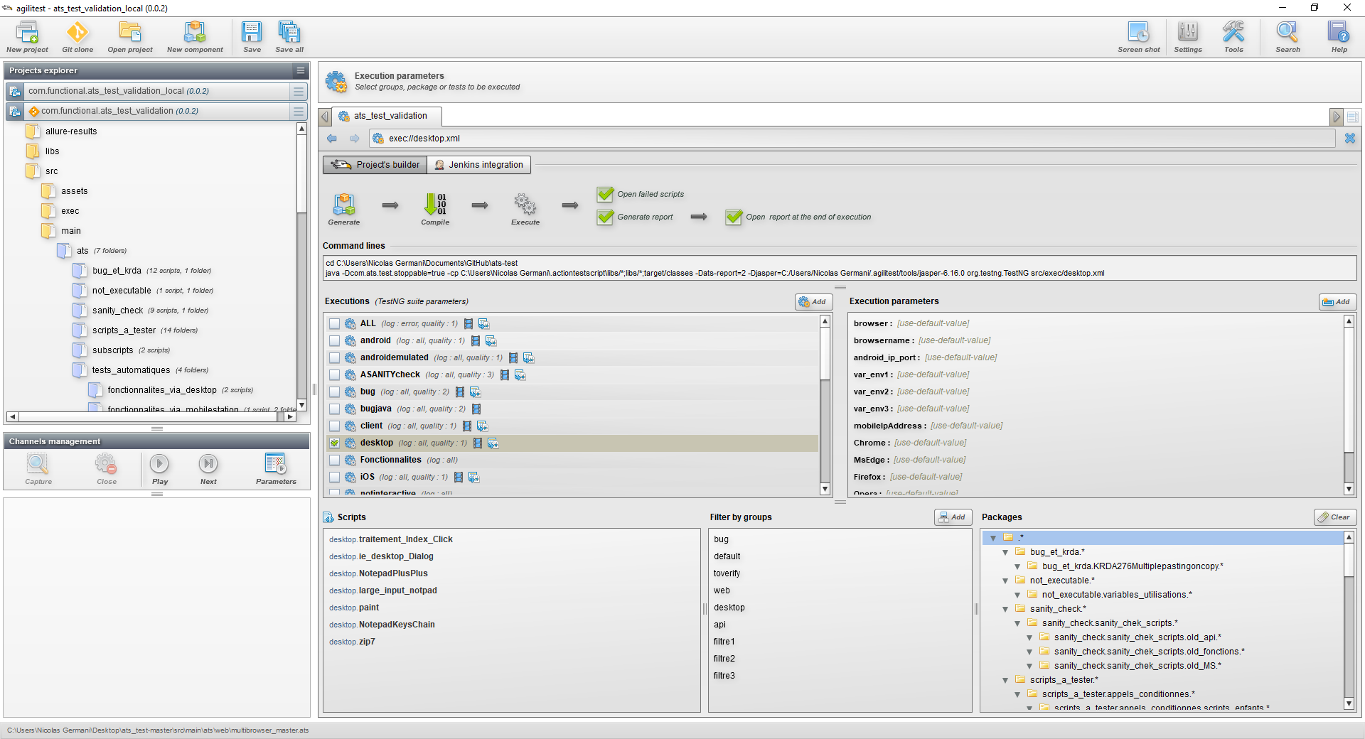 Agilitest screenshot: Agilitest test validation