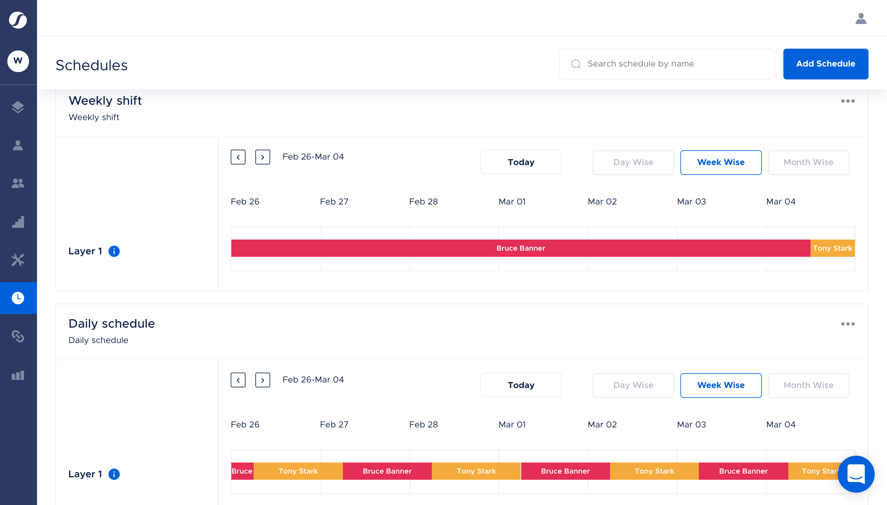 Squadcast Software - Squadcast schedule