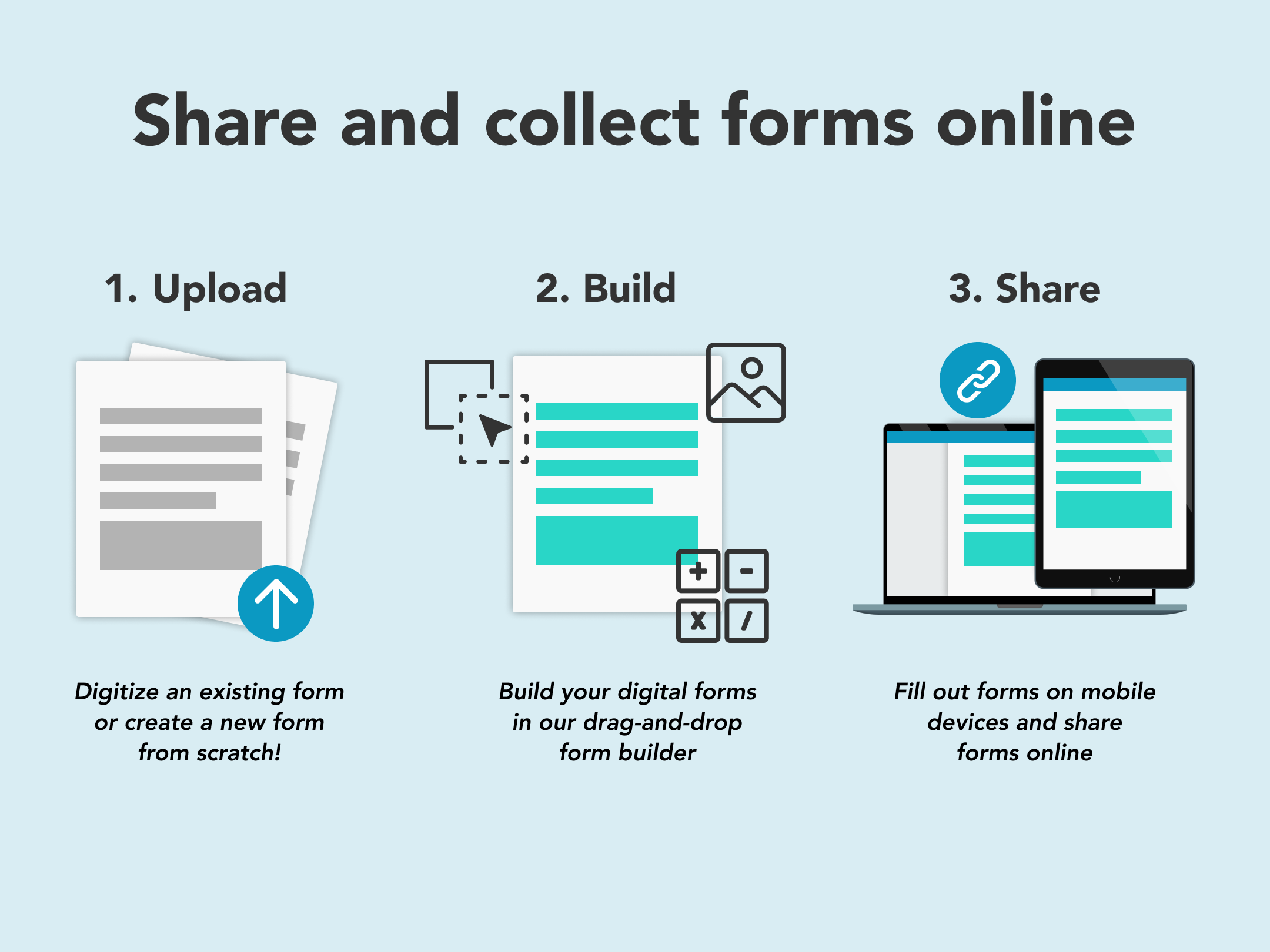 Share and collect your forms online with our Public Forms feature