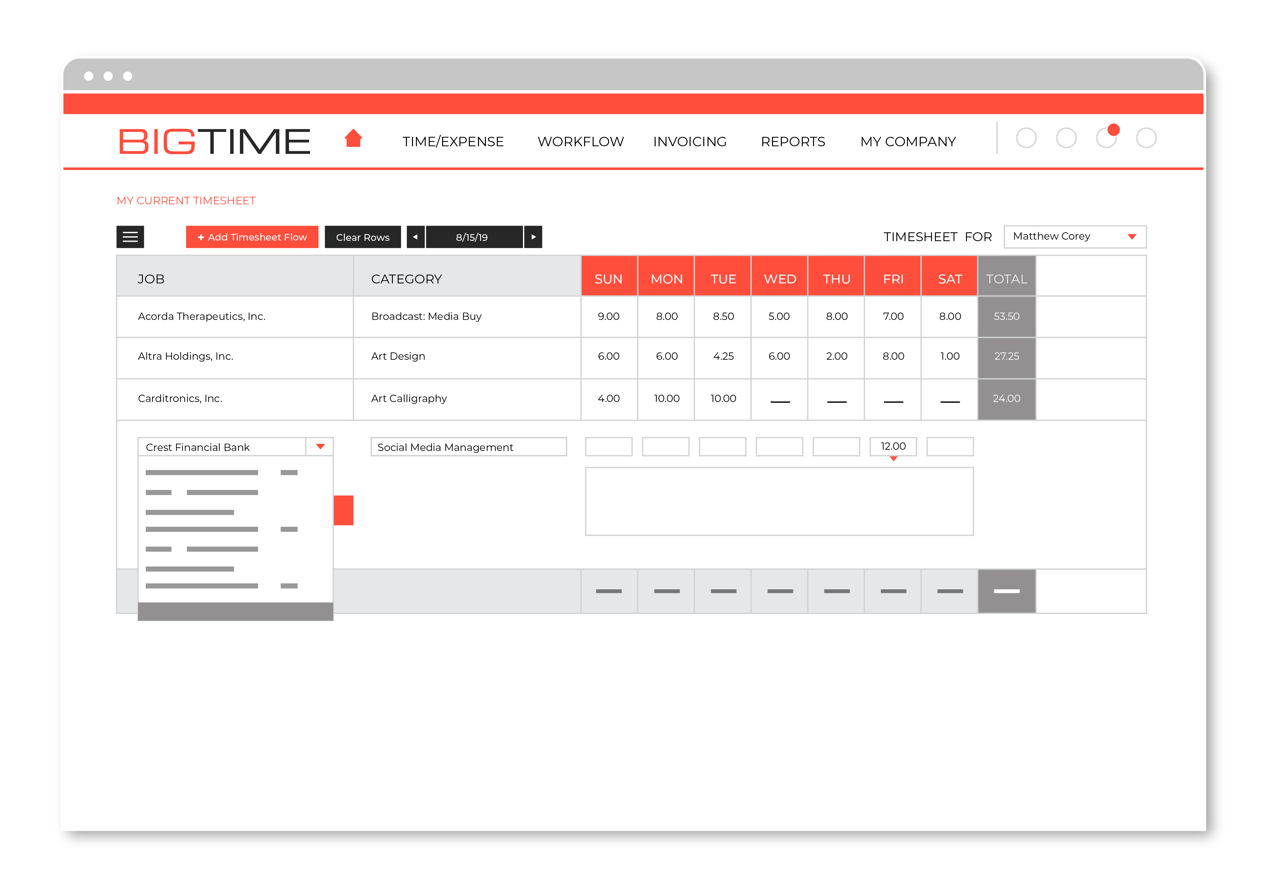 Our customizable views, smart lookups, user-driven presets/defaults and more support the most intuitive timesheet on the market.