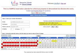 Reservation calendar