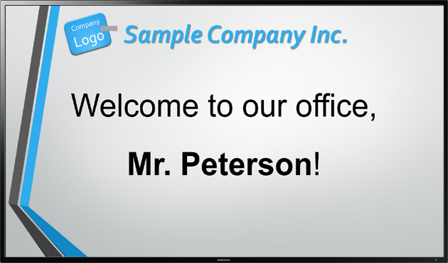 Personalized, Digital Welcome Screen created with FrontFace