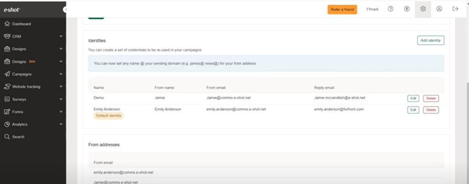 E-shot Software - E-shot identities