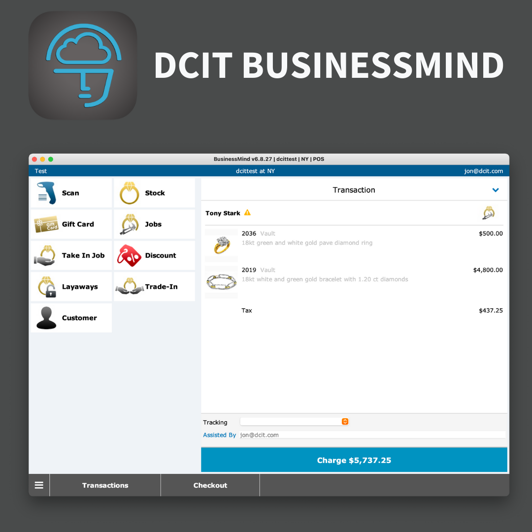 BusinessMind's jewelry POS is a breeze to operate.