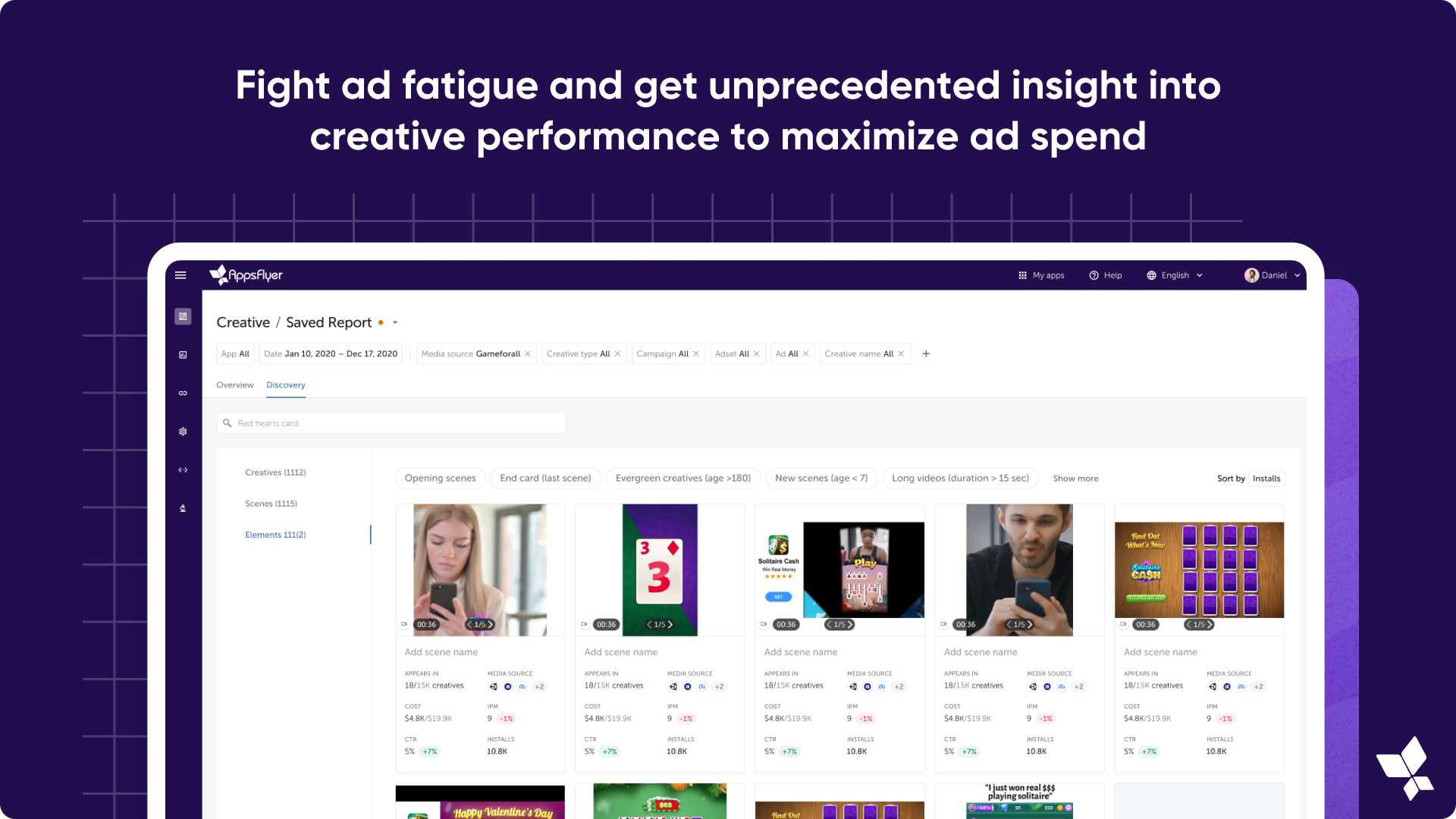 Fight ad fatigue and get unprecedented insight into creative performance to maximize ad spend
