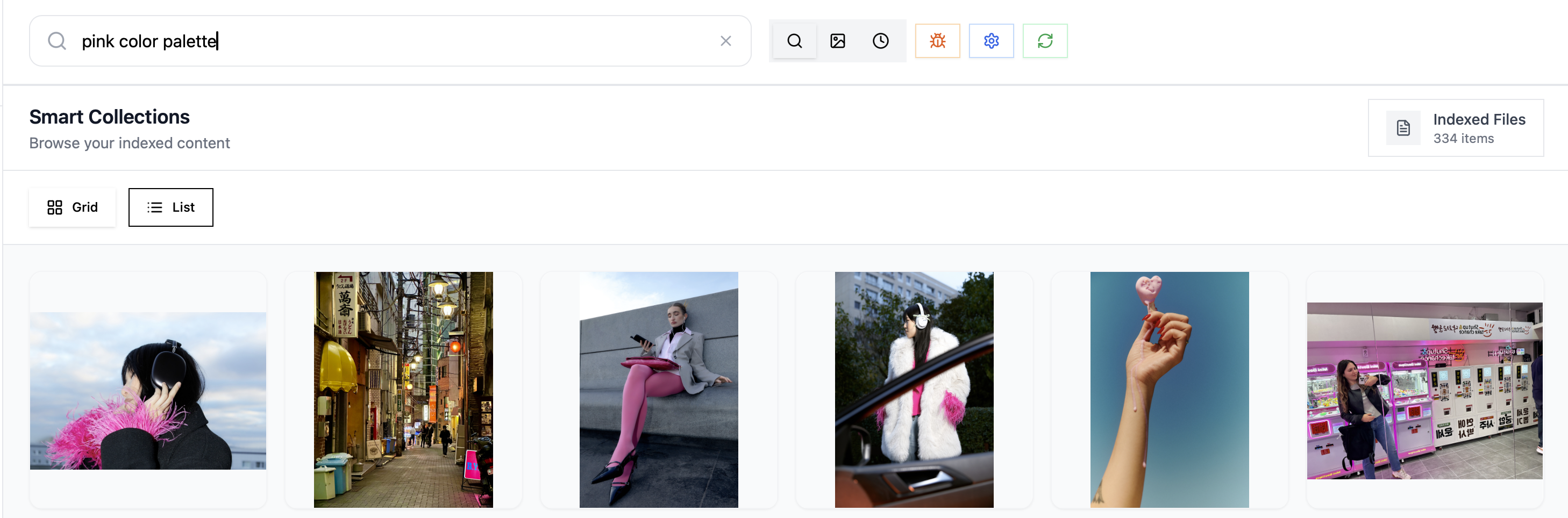 Cosmos screenshot: Cosmos content search