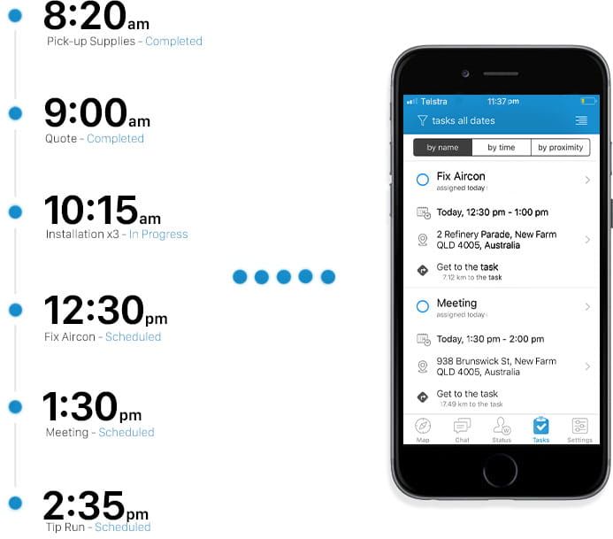 Operate more efficiently with task scheduling & allocation direct to mobile. The ability to include all required information—such as requests and directions—you’ll spend less time on the phone and more time on your business.