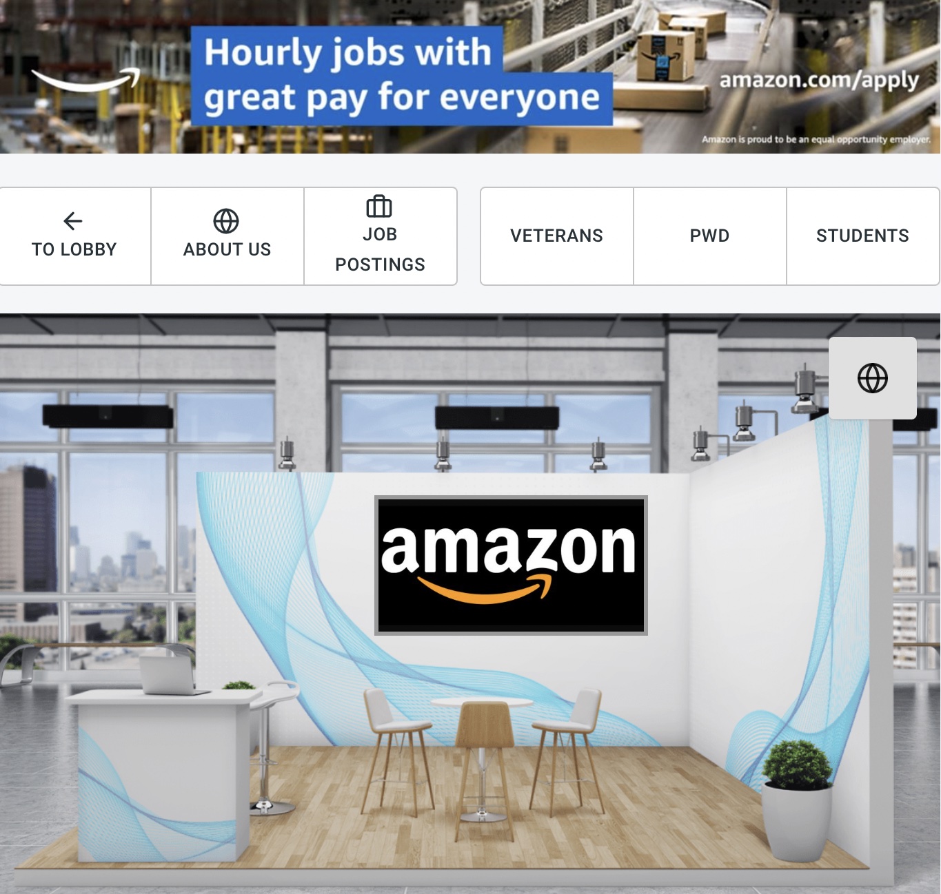 Amazon Virtual Hiring Booth