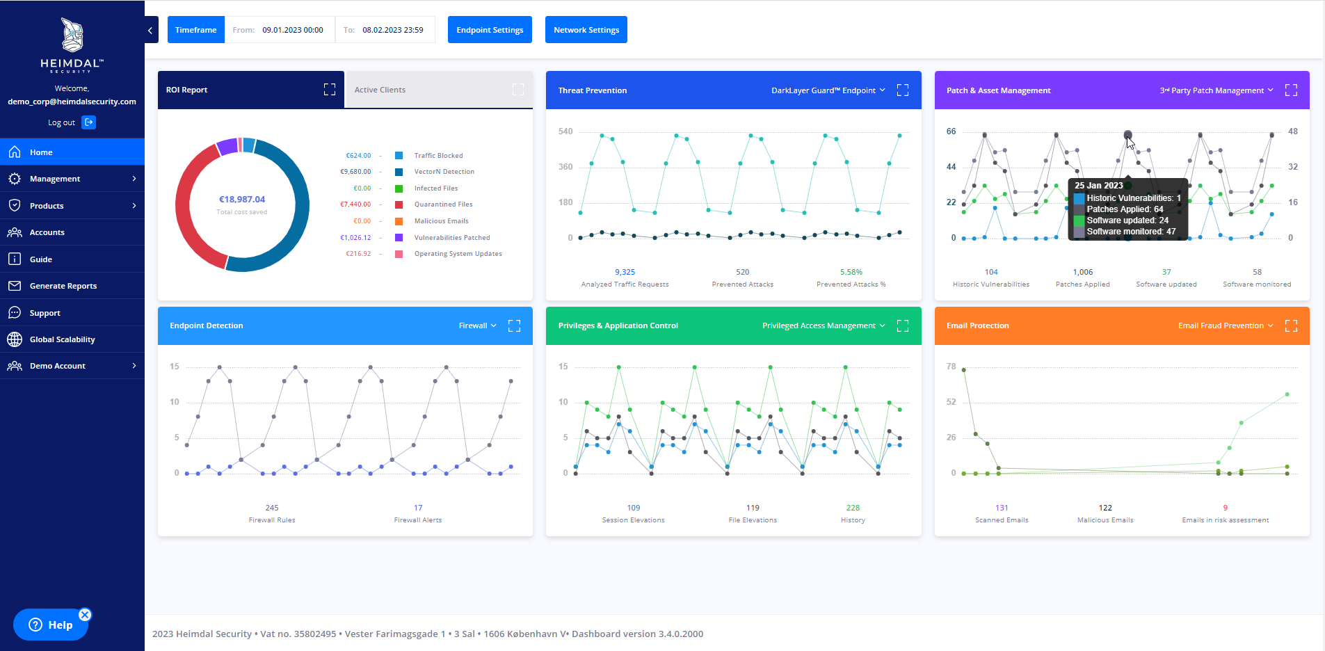 Heimdal Privileged Access Management screenshot: Heimdal Dashboard