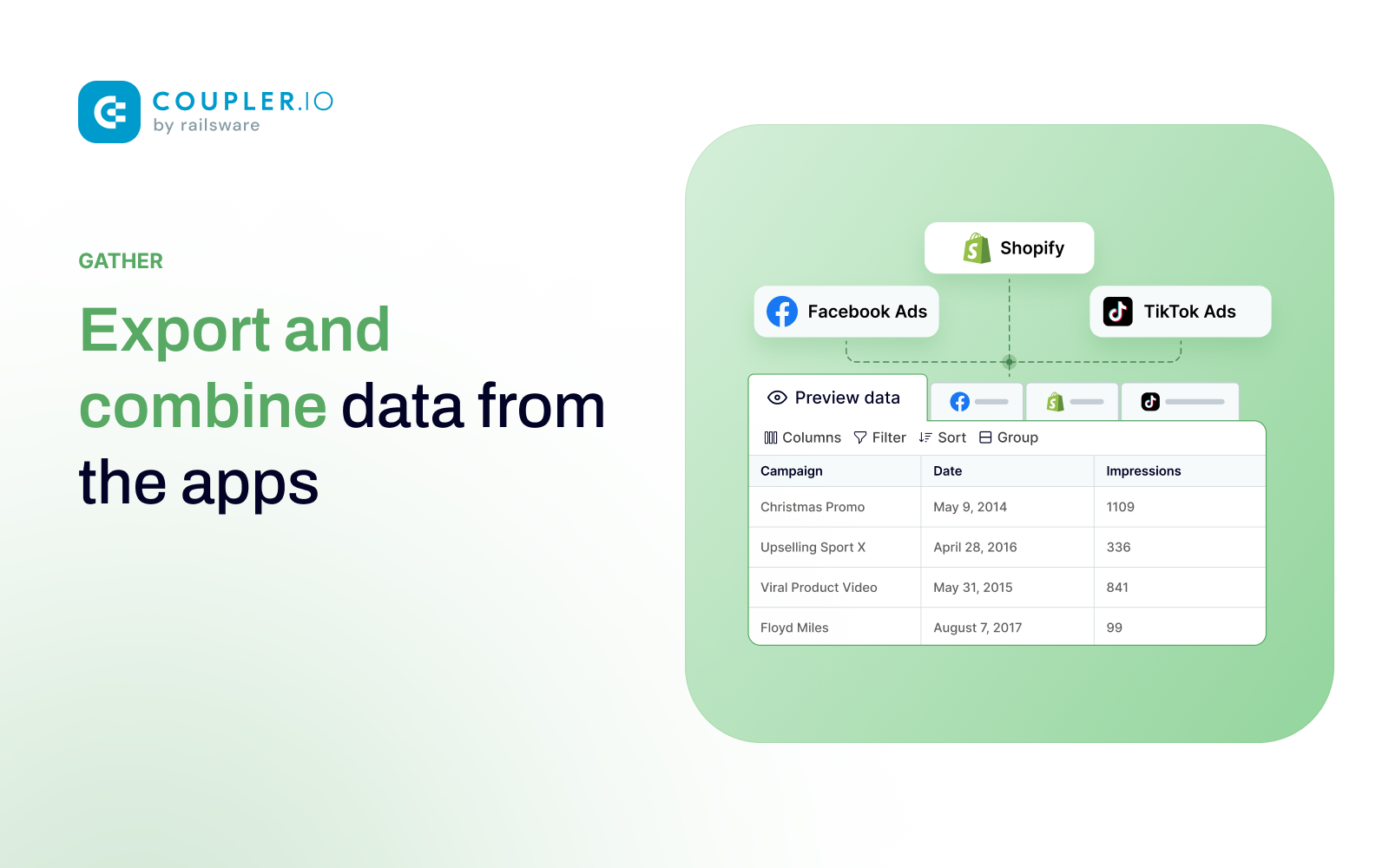 Coupler.io Software - Export and combine data from the apps