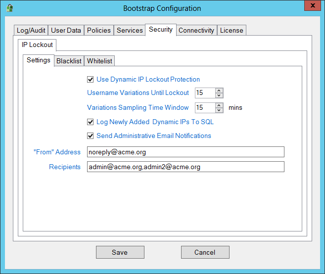 IP Lockout Settings