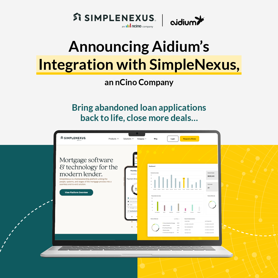 This integration amplifies Aidium's intelligent automation, enabling a robust and cohesive platform that allows you to recover stalled loan applications, leading to higher lead conversion rates.