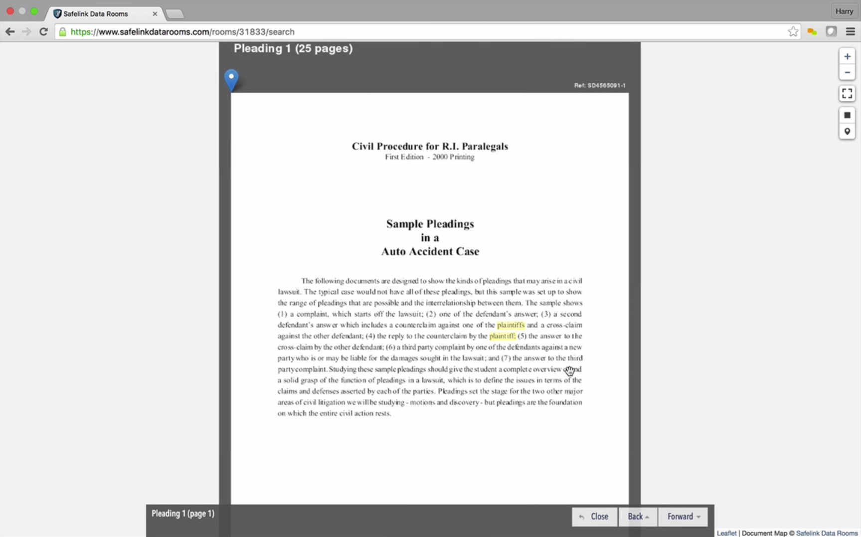 Safelink Data Rooms Software - Open and review documents within the platform