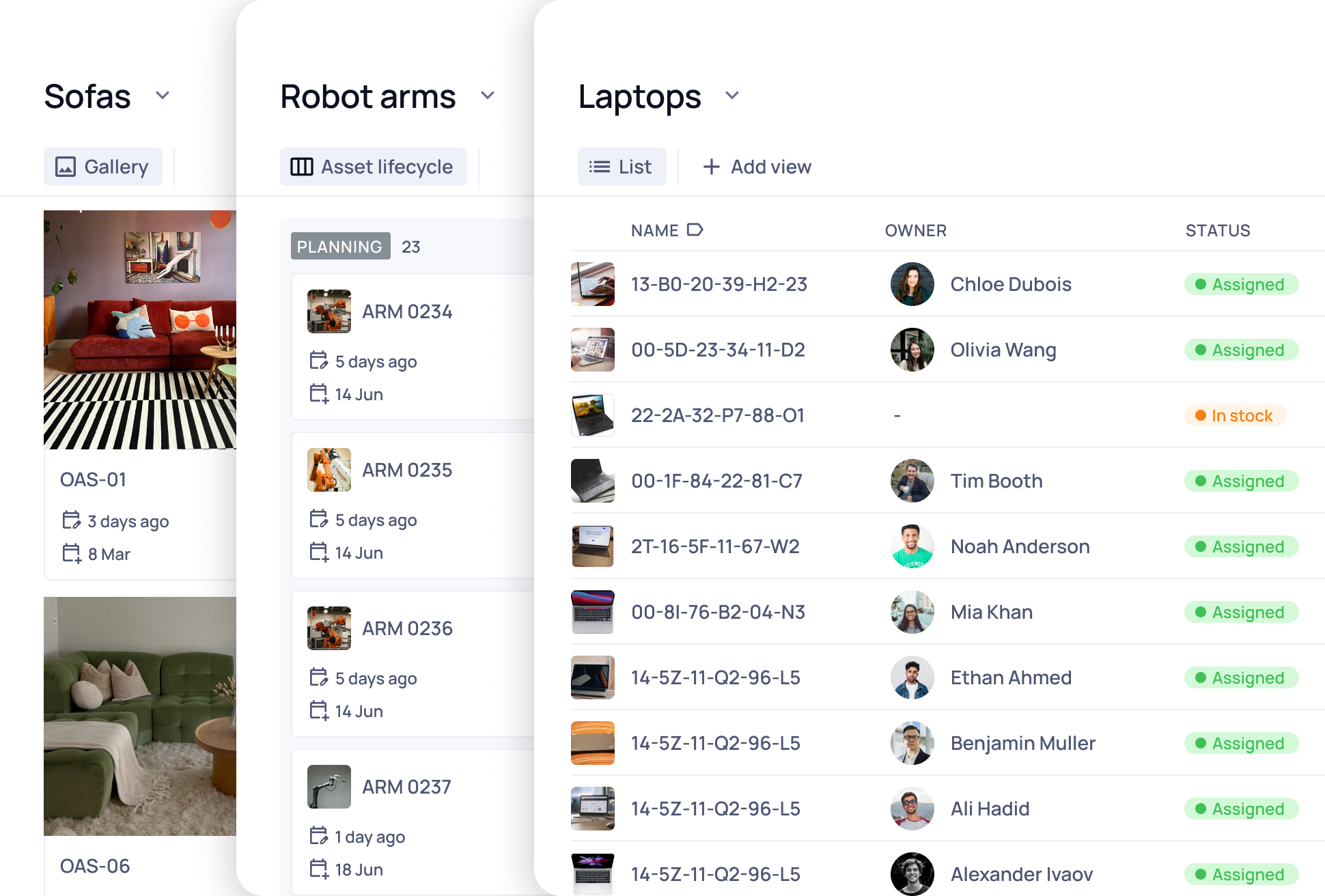 Starhive screenshot: Store any asset you need to track, manage, and maintain in Starhive.