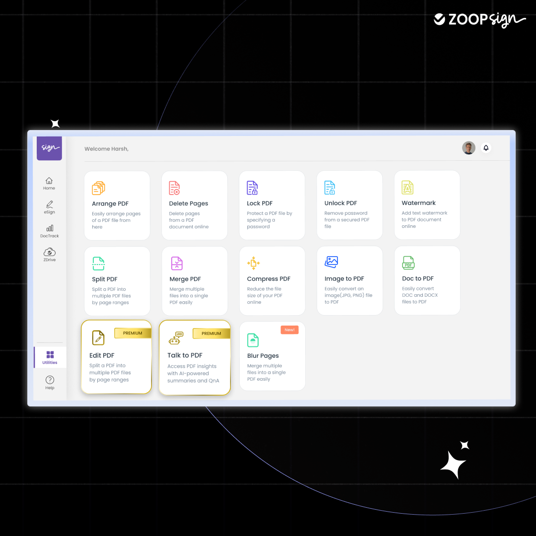 Zoopsign screenshot: Zoopsign document management 