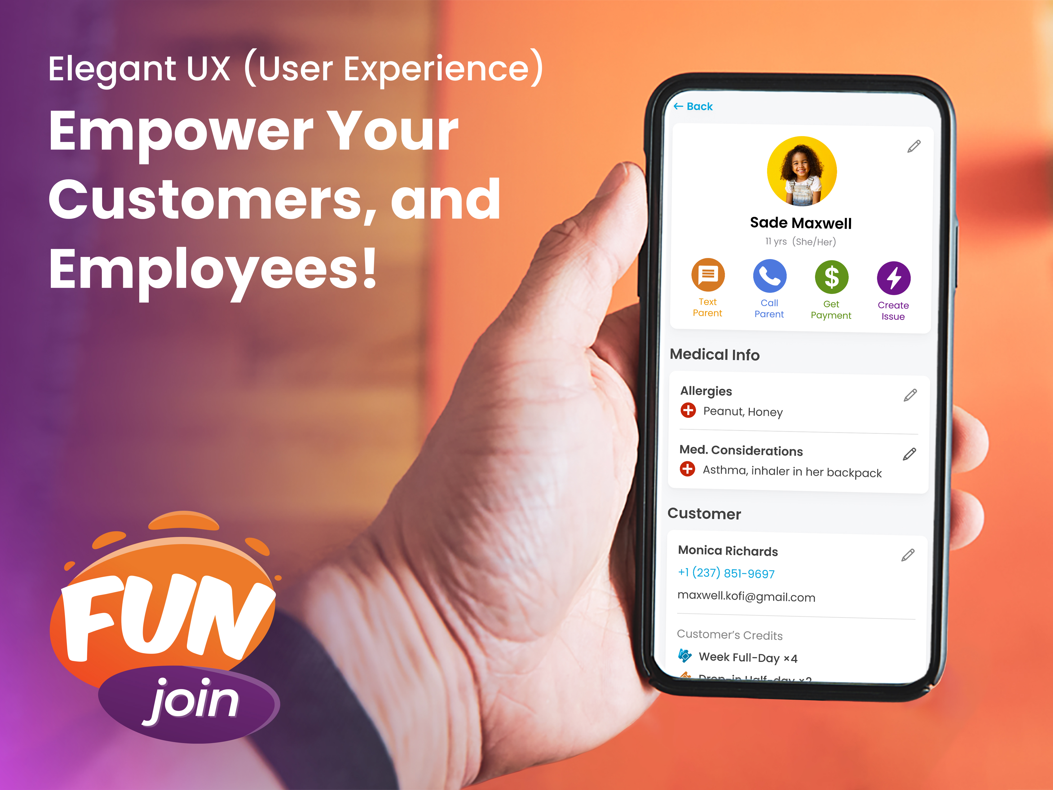 FunJoin's elegant user interface empowers both your customers and employees by providing a streamlined, intuitive platform. It enhances the ease of interaction and simplifies processes, leading to improved efficiency & overall satisfaction for all users.
