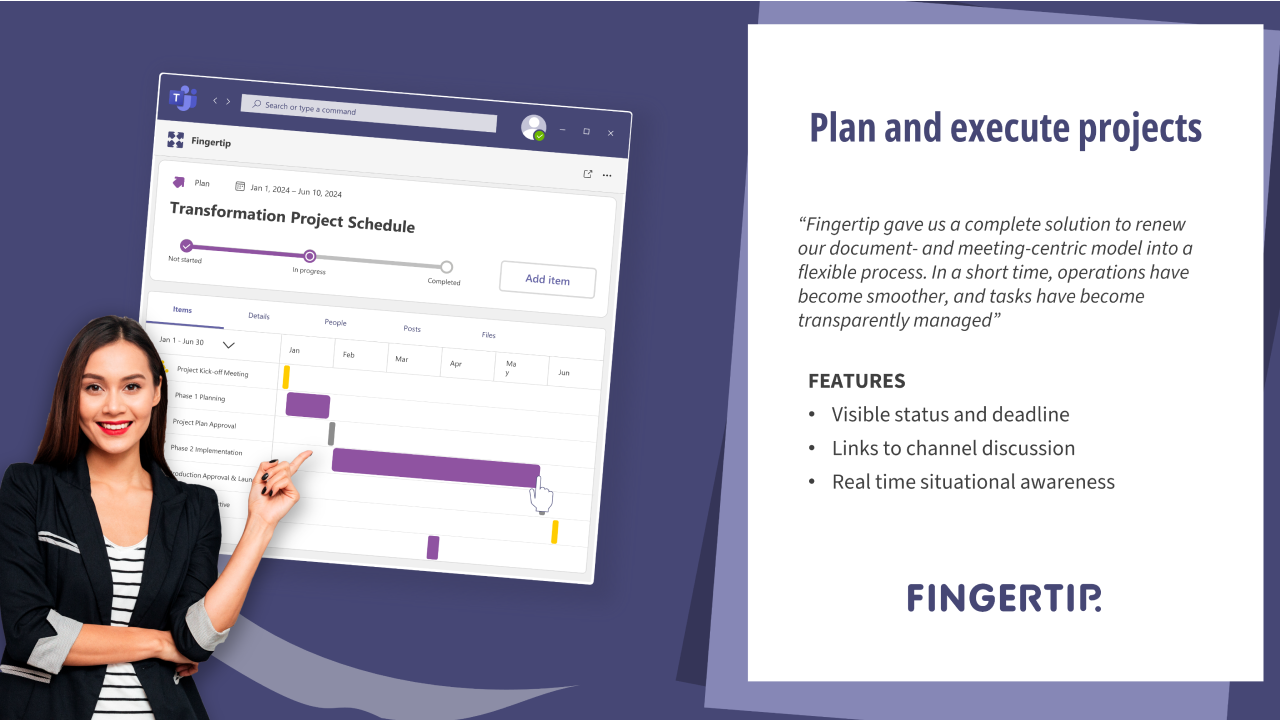 Fingertip provides clarity to plan and execute strategic processes with transparency and accountability.