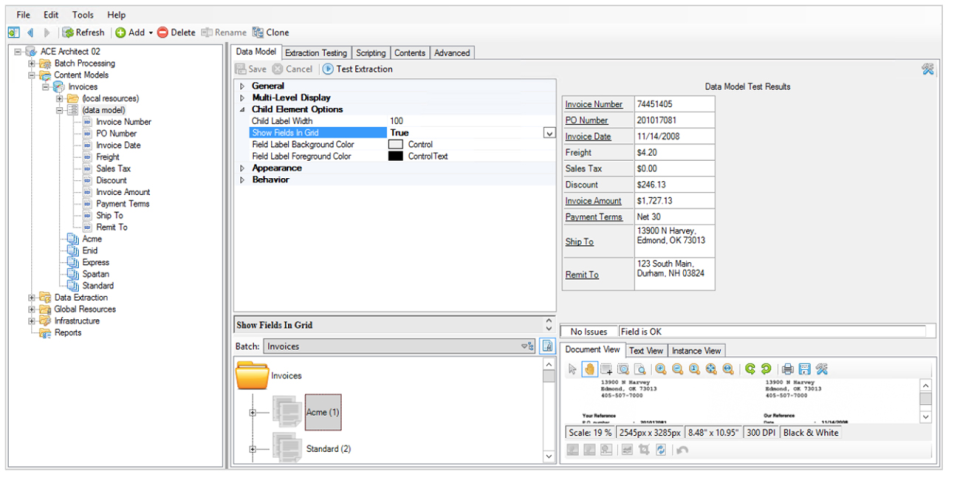 Grooper Software - Grooper data model screenshot