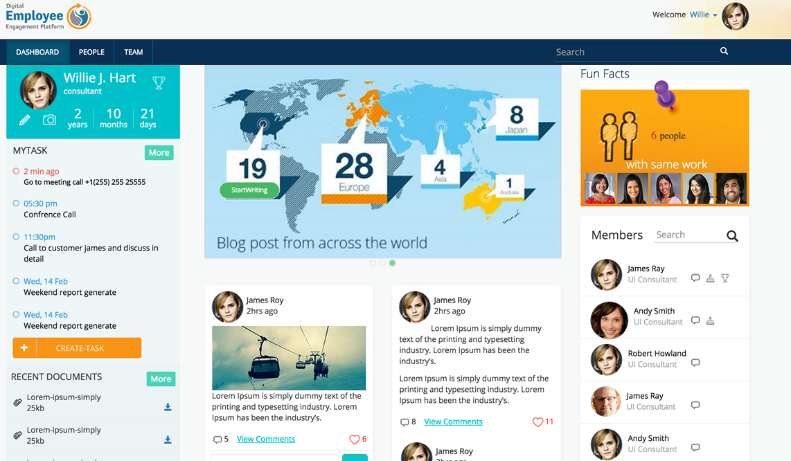 DEEP dashboard and homepage