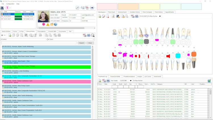 ADSTRA Dental Software screenshot: ADSTRA is an integrated dental software solution with an intuitive, user-friendly interface with tools for managing all aspects of patient care.