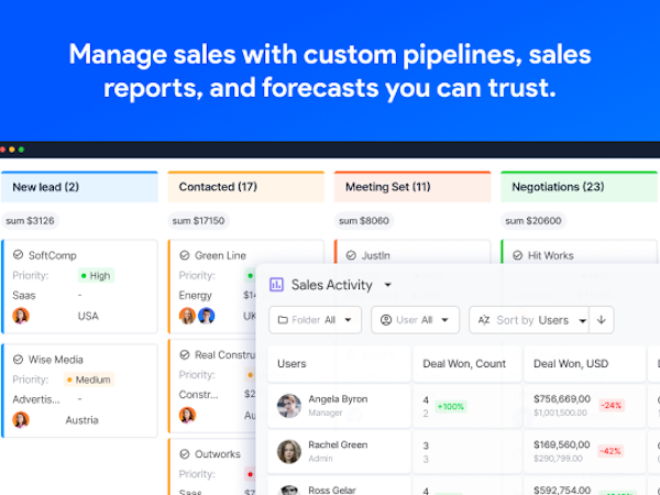 NetHunt CRM Software - Sales pipeline and reporting within NetHunt CRM
