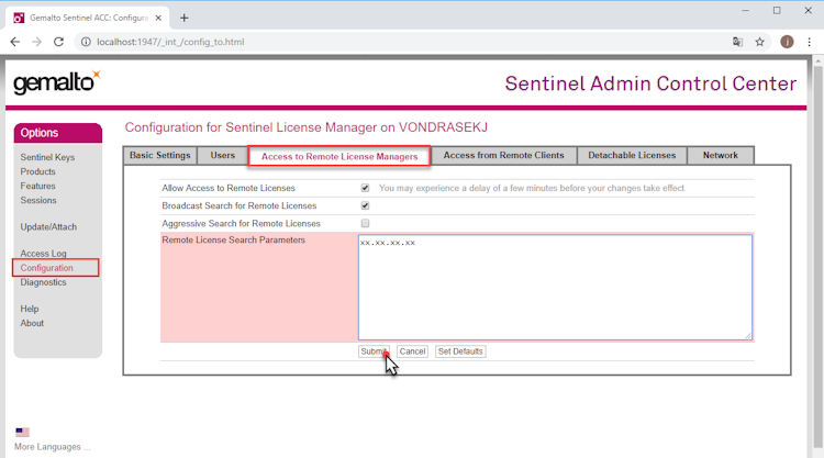 Sentinel screenshot: Sentinel: Admin control center screenshot