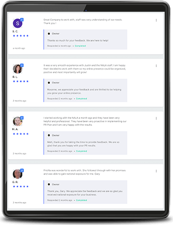 Reputation & Directory Management screenshot: Review overview