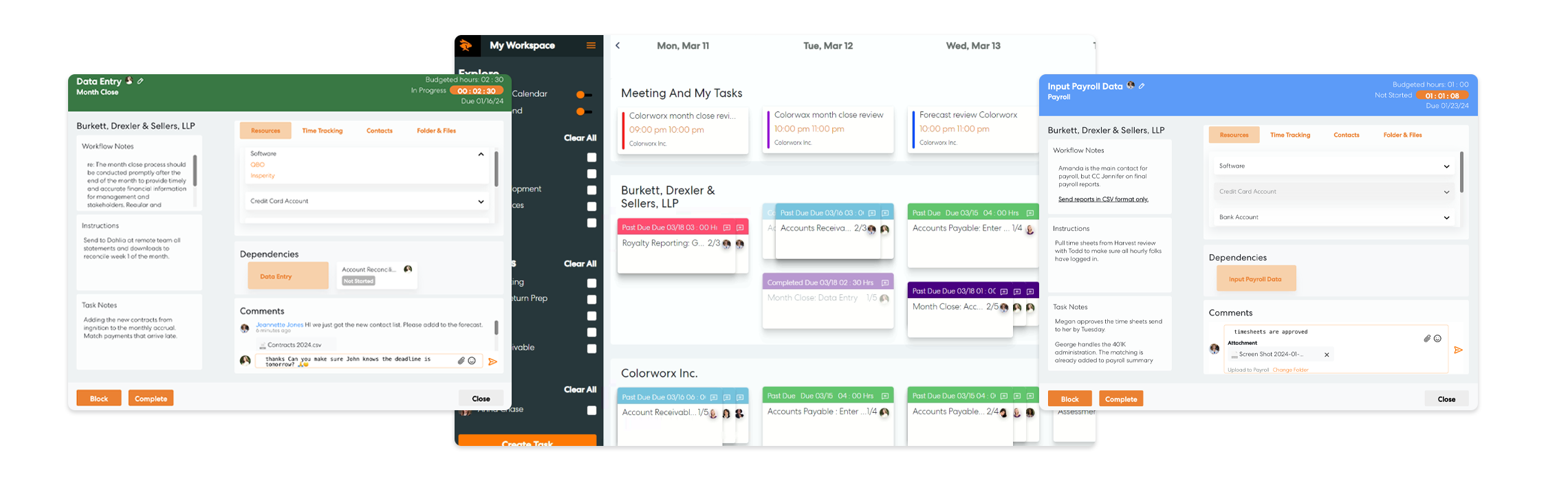 Levvy screenshot: Levvy workflow dashboards