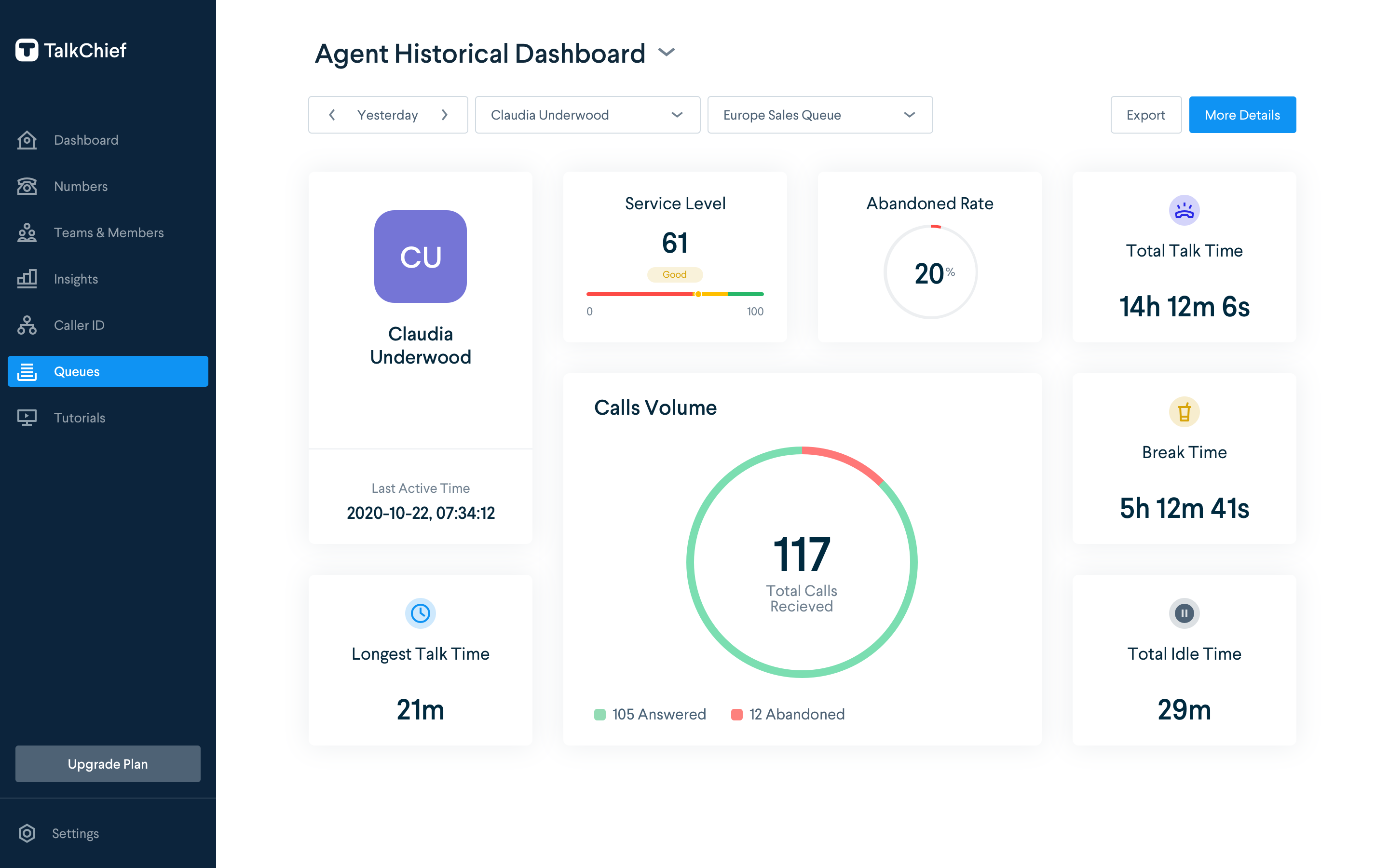 "You can't manage what you can't measure", TalkChief provides deep insight about your team member's performance, to assist you taking the right desicions!-thumb