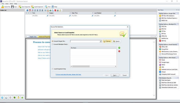 Kernel OST to PST Converter screenshot: Home page of the OST to PST Conversion tool