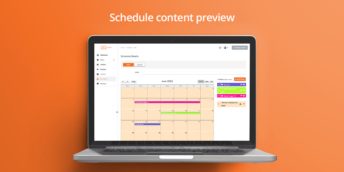 Schedule your content easily, show the right message!at the right time