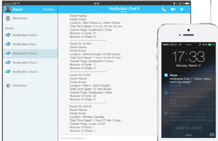 HeyBubble Live Chat mobile interface