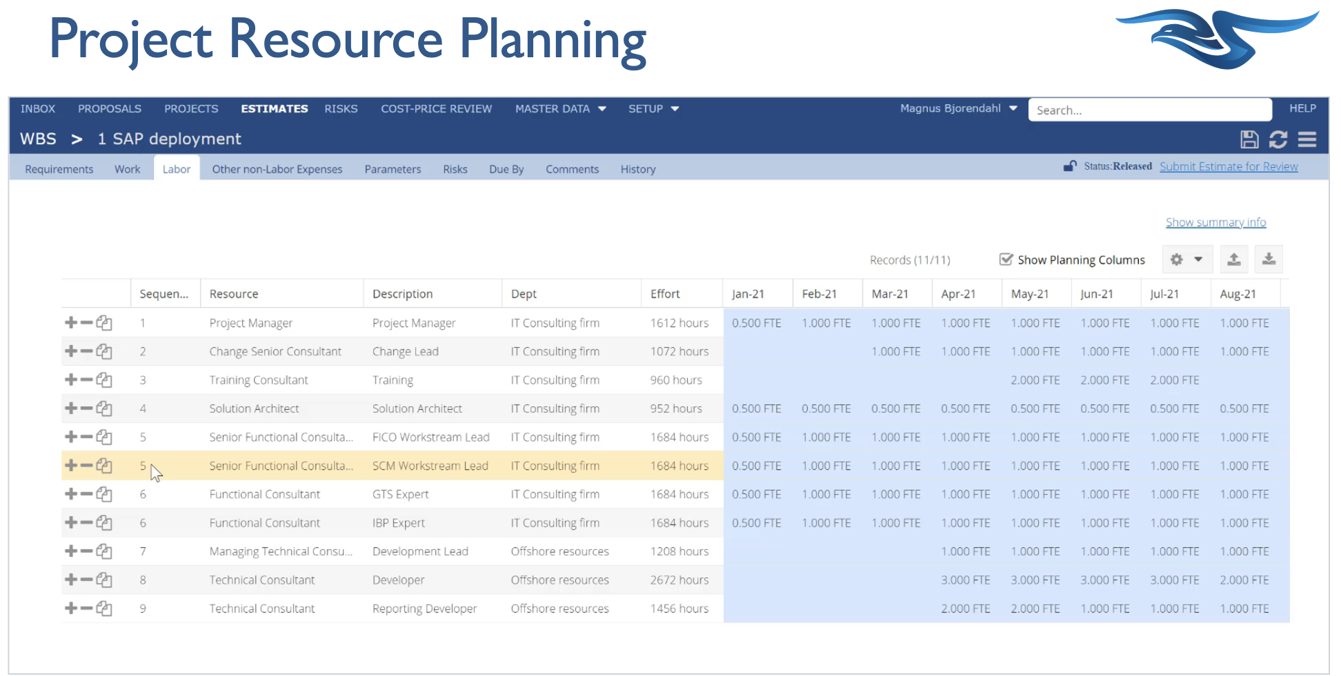 Twenty5 project resource planning