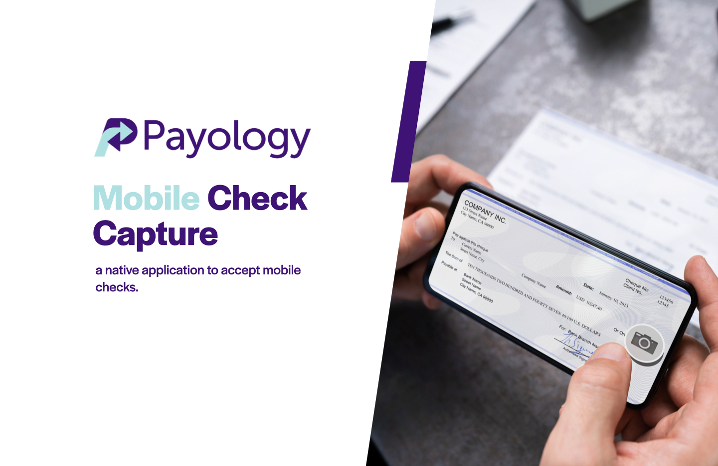 Available as both an API and a Salesforce app, Mobile Check Capture let's field agents accept check payments on-location by simply snapping photos of physical checks on their mobile device.