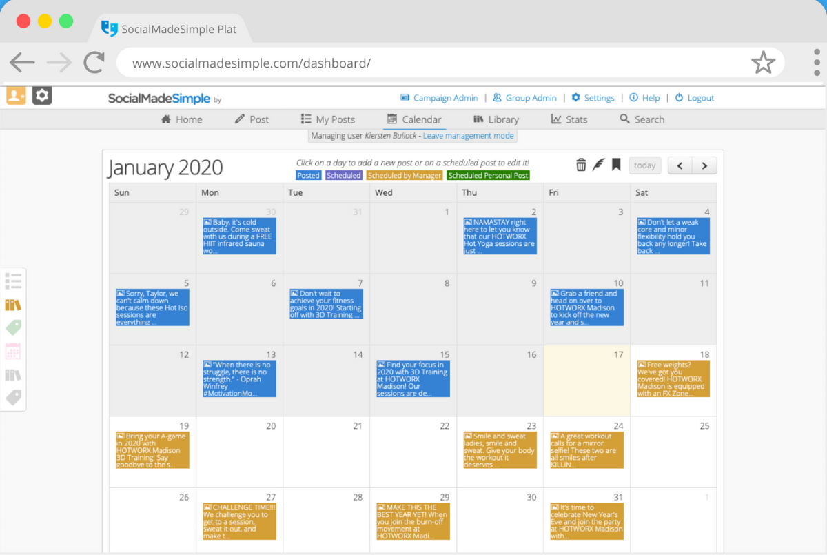 SocialMadeSimple Software - Social Media Scheduling Calendar