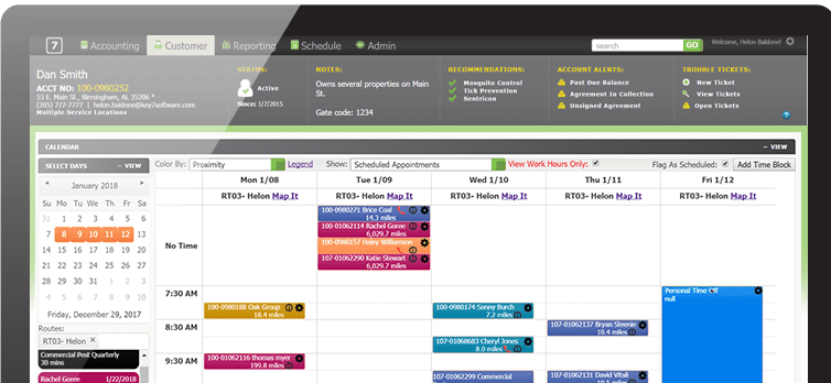 Key 7 Software scheduling calendar