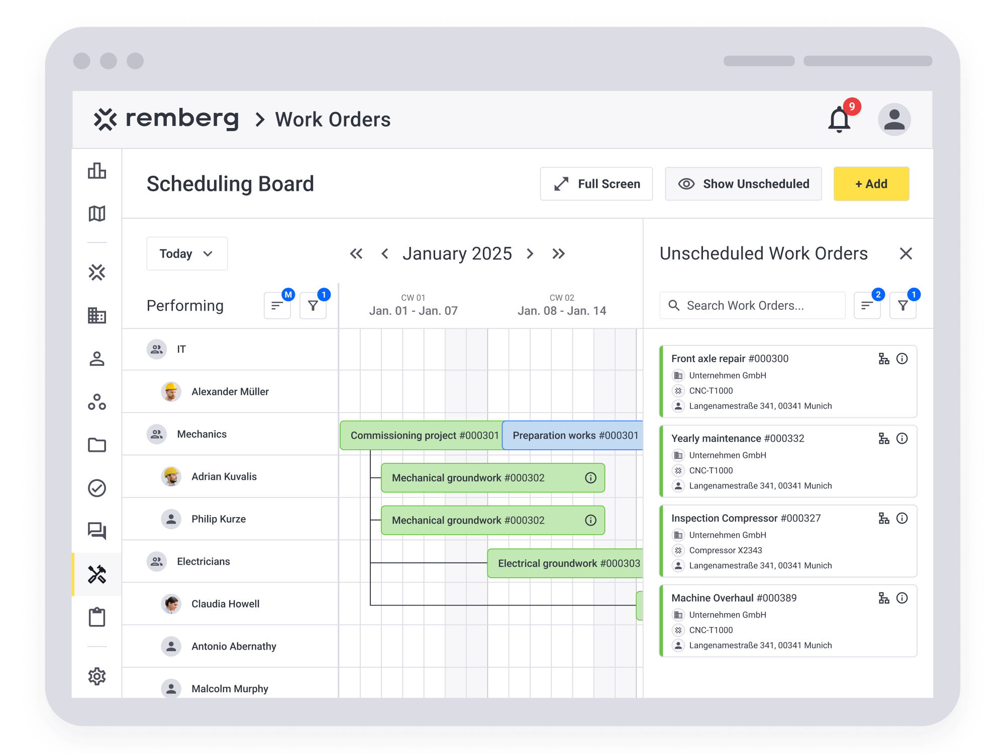 remberg Software - With the remberg maintenance software, everything is organised: your team knows exactly what needs to be done, and you can see at a glance what’s already been completed.
