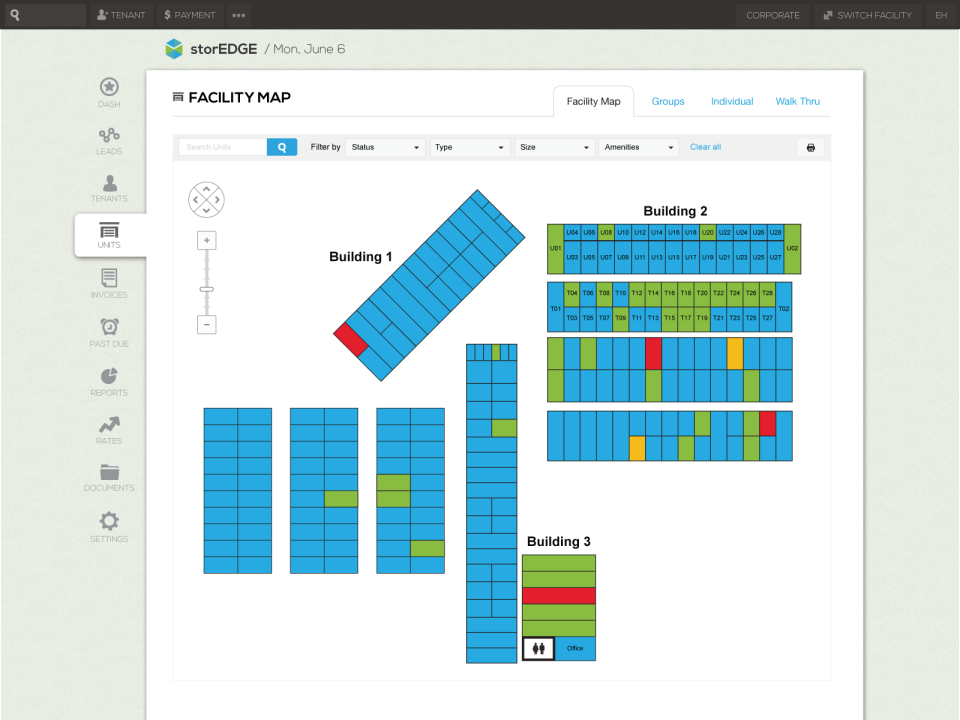 storEDGE Management Software Software - Facility Map